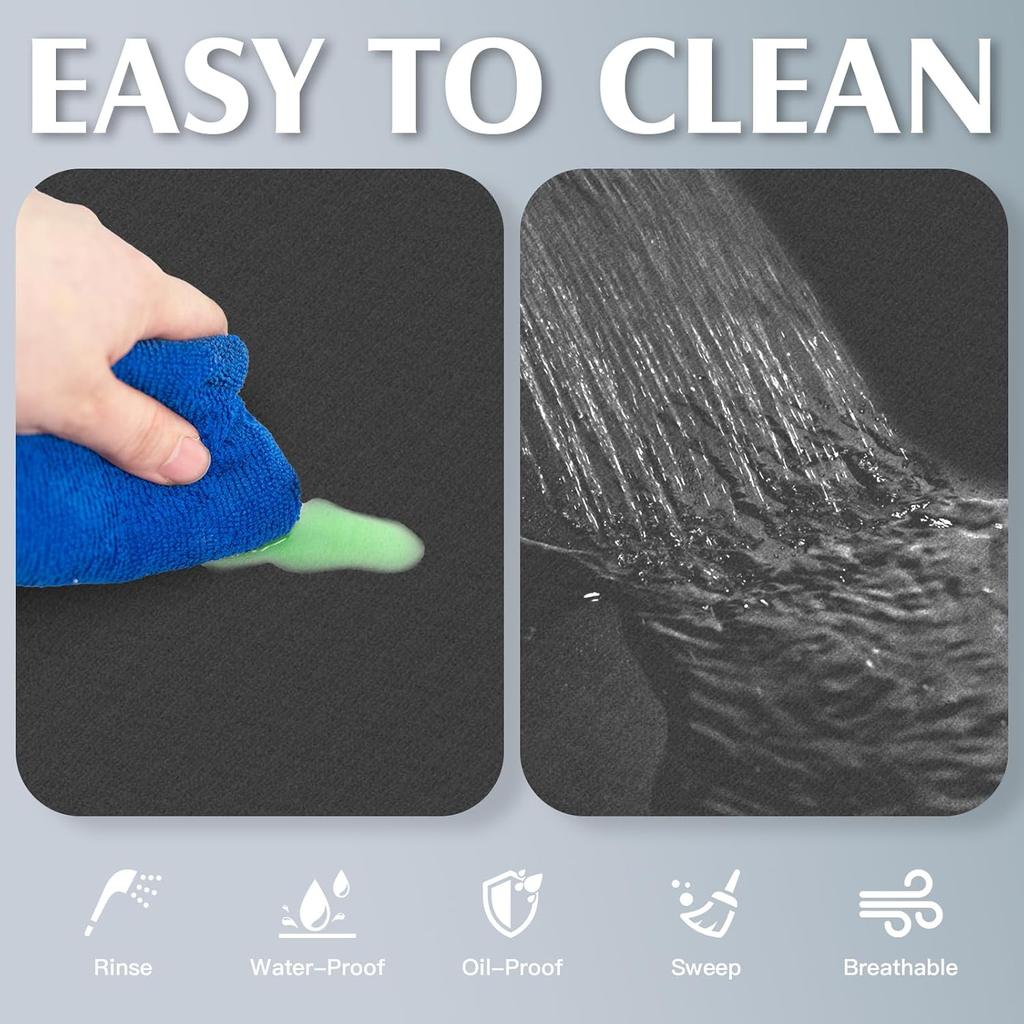 Under Sink Mat for Kitchen, 2 Piece Super Absorbent Undersink Mats for Bottom of Kitchen Sink, 34" X 22" Cuttable Under Sink Liner, Quick-Dry Under