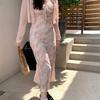 2026 Design Sense Fashion French Light Pink Suspender Floral Dress Women's New Holiday Temperament Long Dress Tide