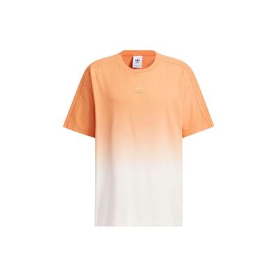 adidas Originals Gradient Design Casual Crew Neck Short Sleeve Printed T-Shirt Unisex Tops Beige Pink White JG1525