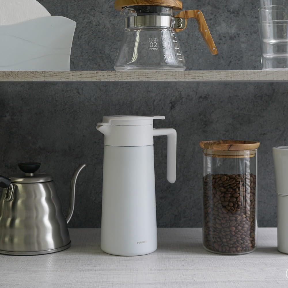 HARIO Insulated Coffee Ceramic Keeps Freshly Brewed Coffee Gift Wrapping Model (Hario) Pot, Coating, Double-Walled Vacuum, Fresh. Capacity 800ml.