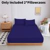 Color Mattress Solid Protector Pillowcase Bedspread Set Home Textile Accessories