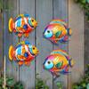 2 Piezas de Arte de Pared de Madera con Forma de Pez Escultura de Pez Tropical Adorno Colgante de Pared de Animal Marino de Playa Costera para Decoración de Baño Piscina Patio Valla