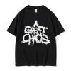 Gothic style dark 2025 pure cotton trendy T-shirt top neutral letters American messy fonts for men and women redtube logo