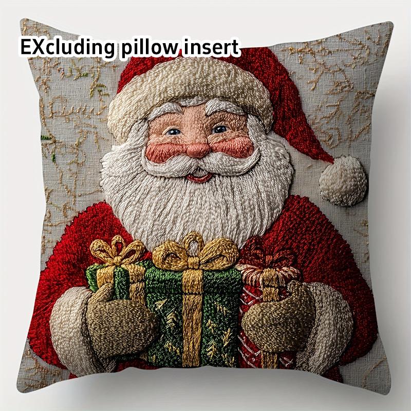 Christmas Printed Pillowcase Cartoon Santa Snowman Elk Sofa Cushion Cover Christmas Decorations New Year's Eve Decorations