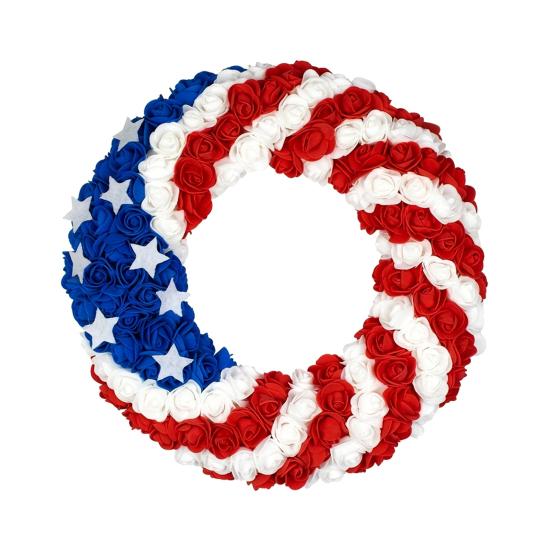 Patriotic 250th Anniversary Wreath Wooden Front Door Hanging Wreath 4th of July Independence Day Veterans Day Door Hanger Decoration