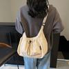 Pleated Drawstring Lightweight Bag Women's Sports Shoulder Bag Large Capacity Commuter Crossbody Bag