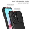 KEYSION Shockproof Case for Xiaomi POCO M5S Slide Camera Lens Protection Live Stand Phone Back Cover for Redmi Note 10S 10 Pro 4G