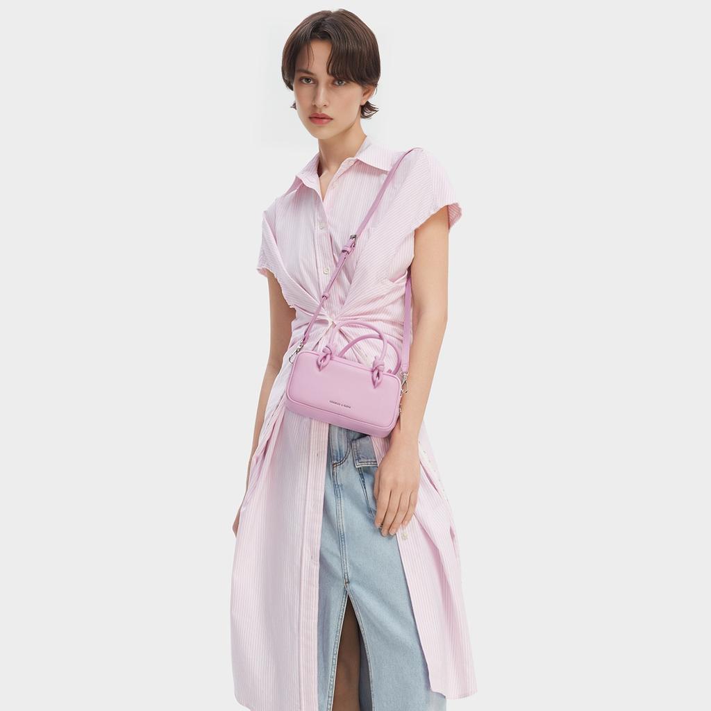 Charles & Keith Summer High-Value Popular Versatile Cream Color Soft Boston Bag Women Handbags CK2-30271574