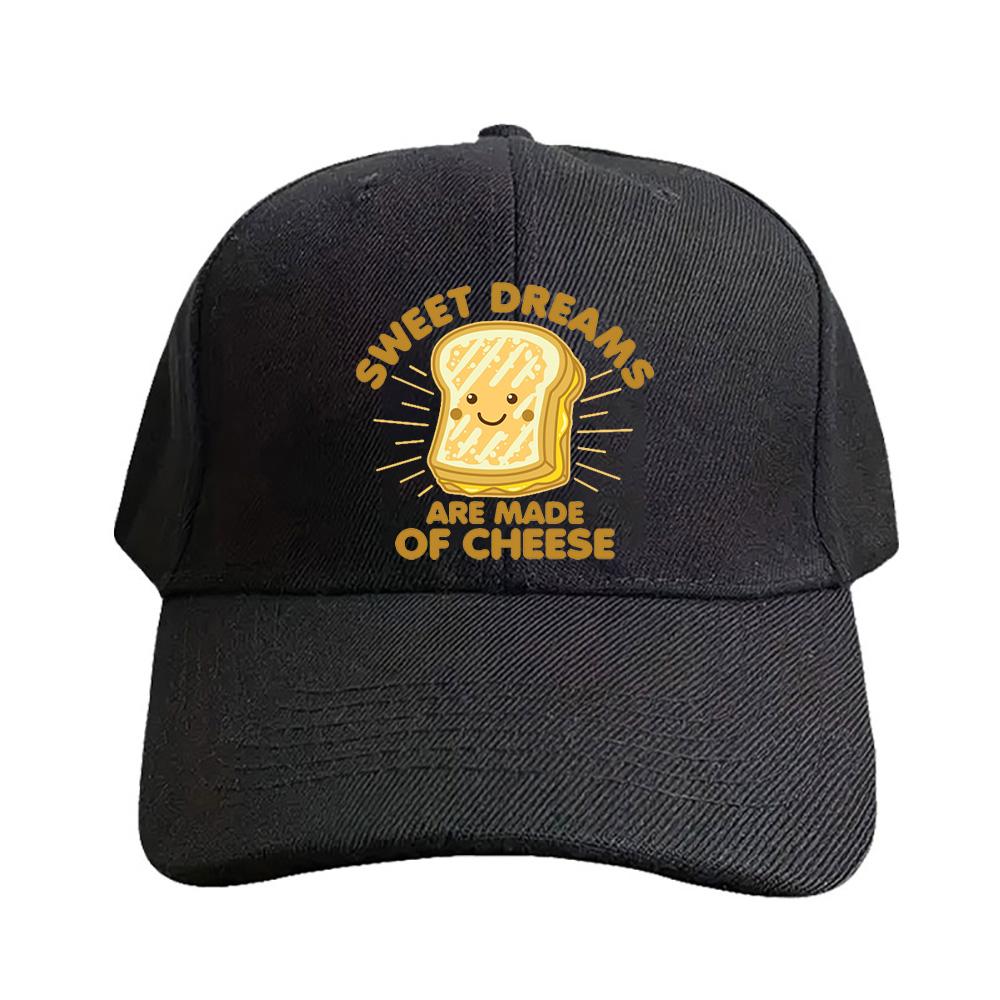Sweet Dream are Made of Cheese Woman Man Baseball Cap Adult Adjustable with Curved Brim Hiking Fishing Hat sun hat duckbill cap