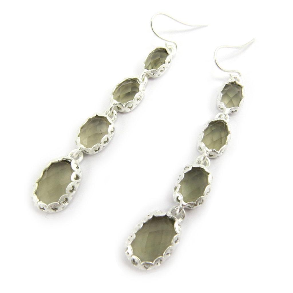 Les Trésors De Lily [E4187] - Boucles 'Cristal Palace' Gris