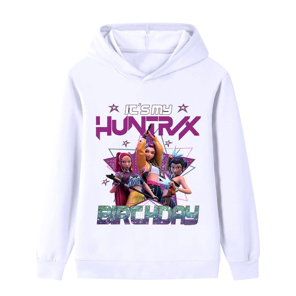 B1240 Kids Boys Girls Kpop Rumi Zoey Mira Print Long Sleeves Hoodie