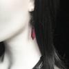 Retro Victoria Black Hollowed-out Flower Plate Rose-red Teardrop-shaped Dangle Earrings for Women Charm Gothic Jewelry Accessory