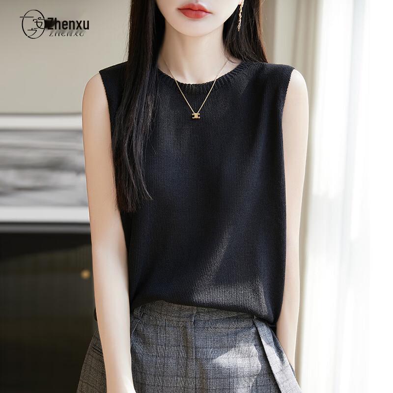 Women s Solid Tencel Linen Knit Sleeveless Vest L