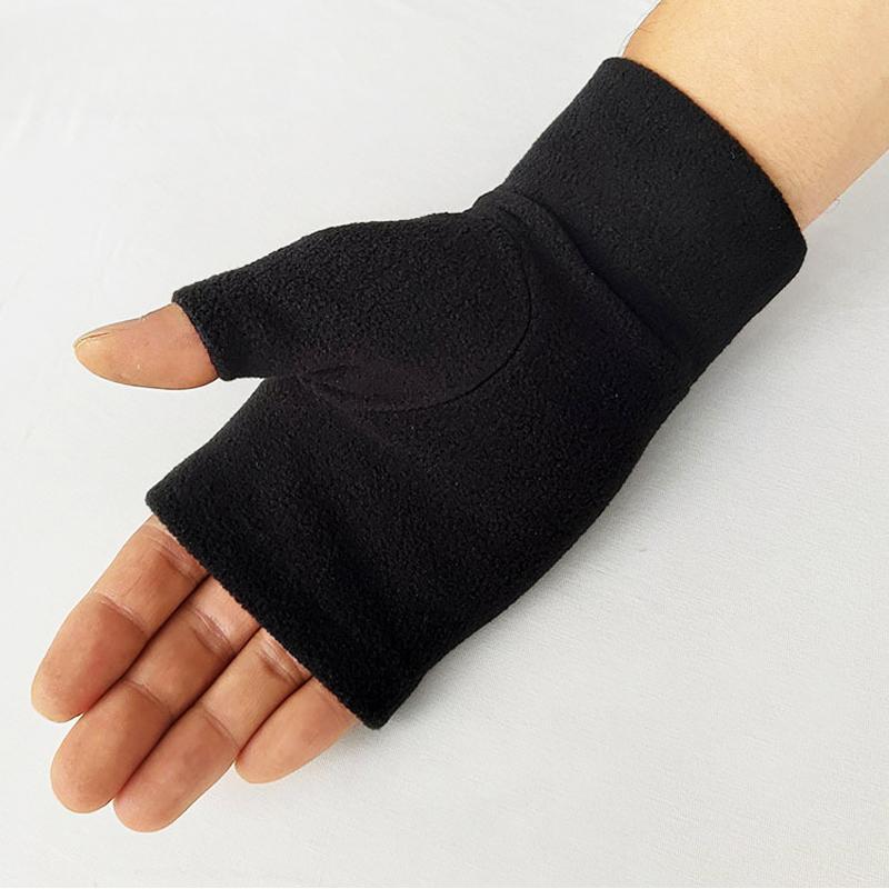 Winter Half Finger Gloves Women Men Soft Plush Fleece Warm Gloves Solid Color Hand Wrist Fingerless Mittens Fashion