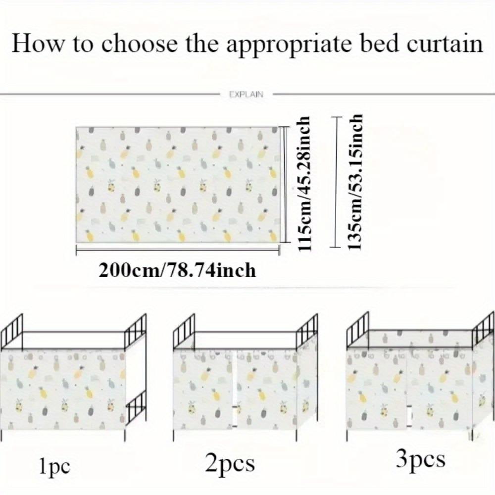2025 Printed Student Dormitory Beds Curtains Canopy with Rope Clasp College Shade Cloth Mosquito Nets Dustproof 1.15/1.35m High