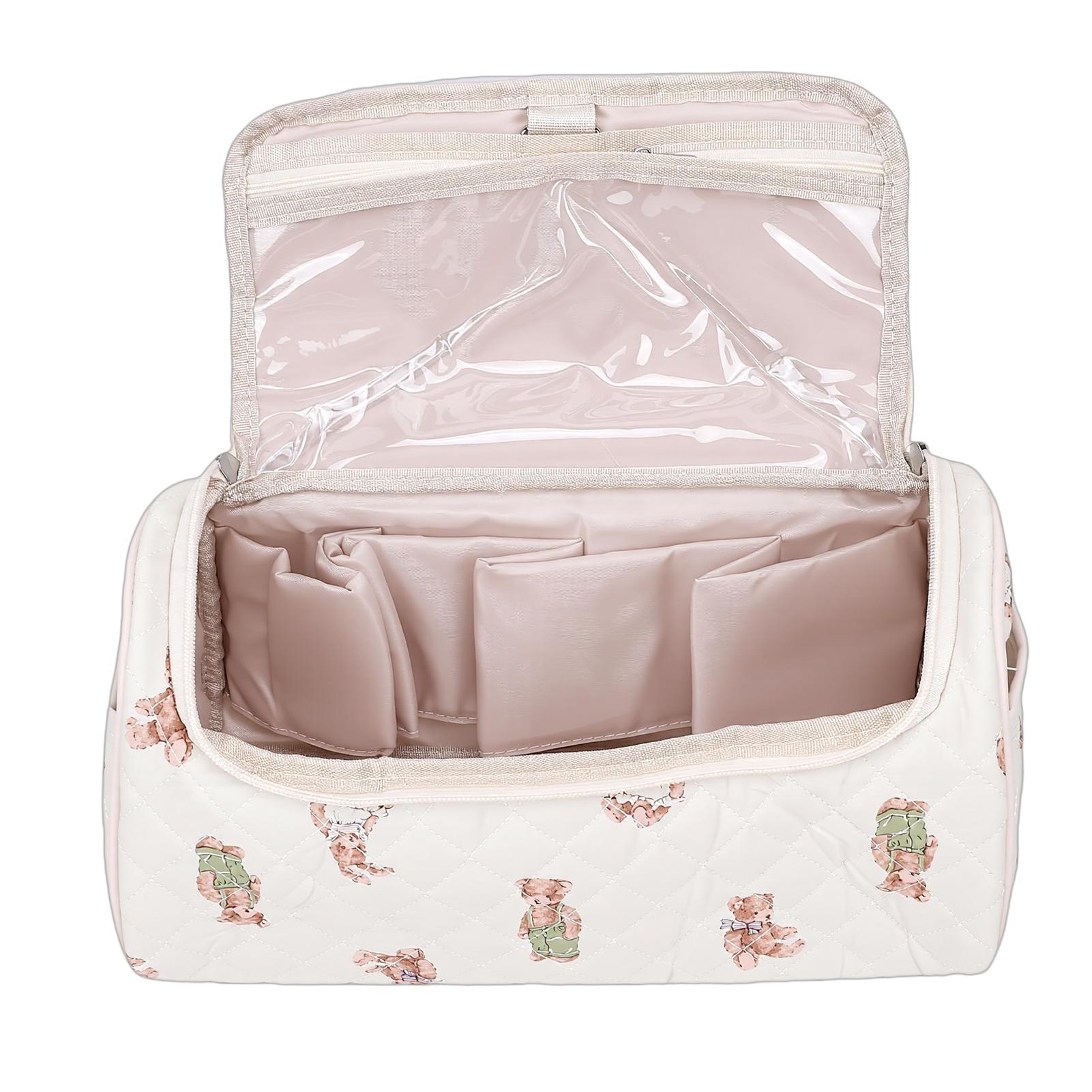 

Hair Tools Travel Bag Shockproof Hair Dryer Accessories Storage Case with Metal Hanging Hook Large Capacity Organizer Bear