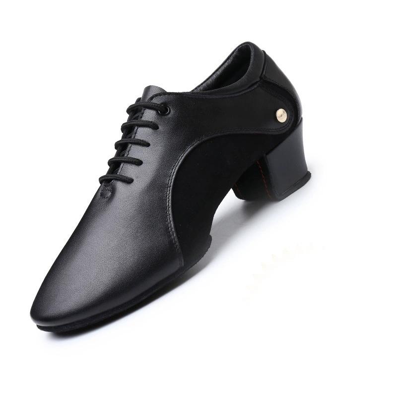 Men Latin Dance Shoes Anti Slip Square Social Ballroom Dancing Shoes Boy Practice Shoes Tango Genuine Leather Sneakers