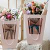 Trapezoid Window FlowerGift Bag Creative Handheld Bouquet Packaging for Mothers Day Birthday WeddingParty Favor Florist Supplies