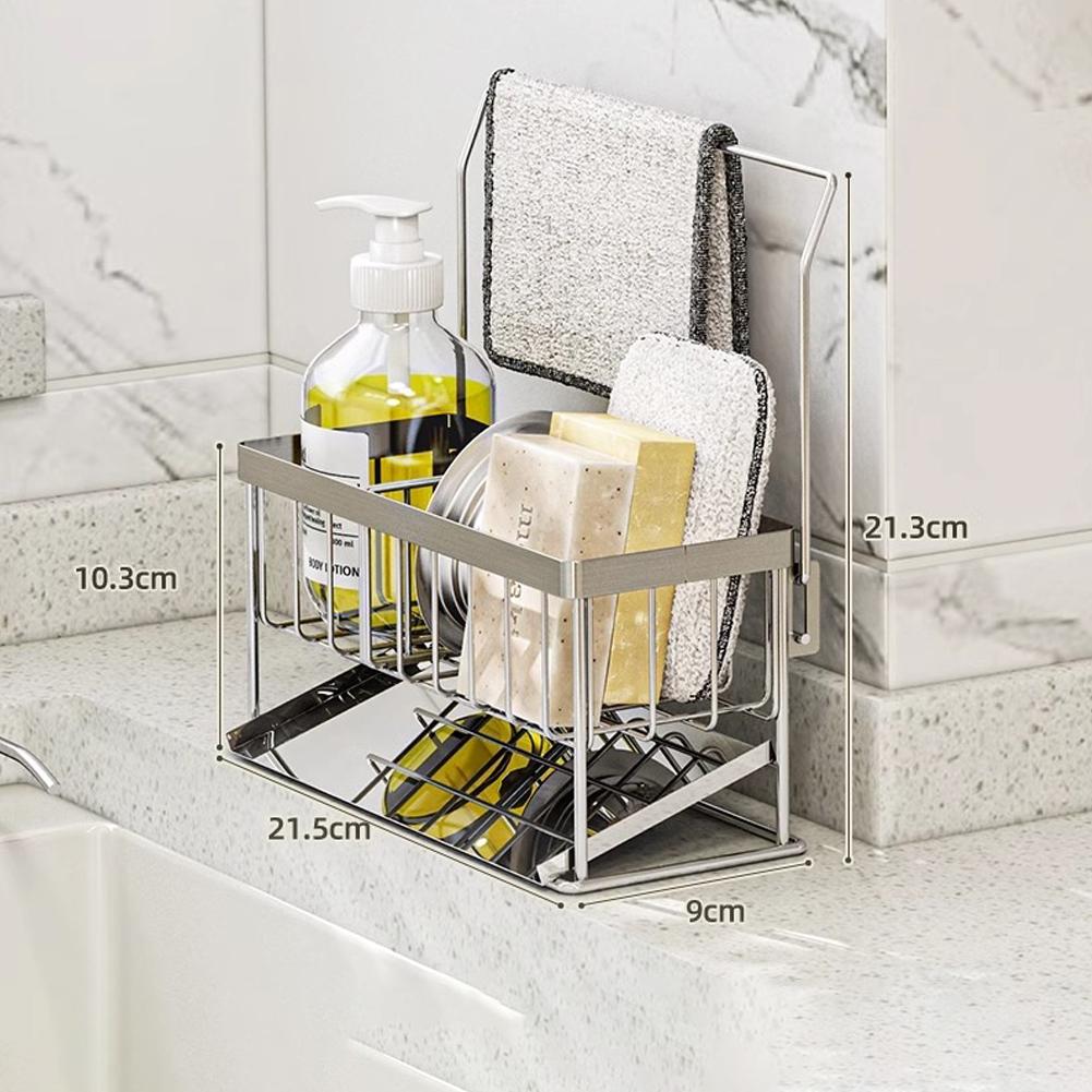 Kitchen Counter Organizer Compact Sink Organizer Compact Design Dedicated Compartments Elegant Aesthetics Space Optimization