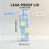 1PC Simple White Daisy Flower Group Print 750ml Color Plastic Sports Water Bottle Leakproof Flip Straw Lid Suitable for Sports Office Home Use