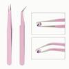 2pcs Stainless Steel Portable Anti-Static Tweezers Colored Tweezer Set Eyelash Extension Beauty Precision Makeup Repair Tools