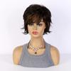 Short Curly Wig With Bangs - Soft Brown Ombre Synthetic Hair For Women, Natural Look For Daily Use, Cosplay Costume Parties