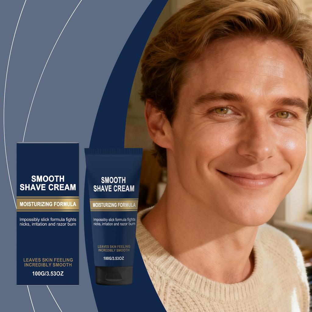 Men's Smooth Shaving Cream - Daily Use Shaving Product With Refreshing And Non-Greasy Texture, Light And Gentle Care Cream