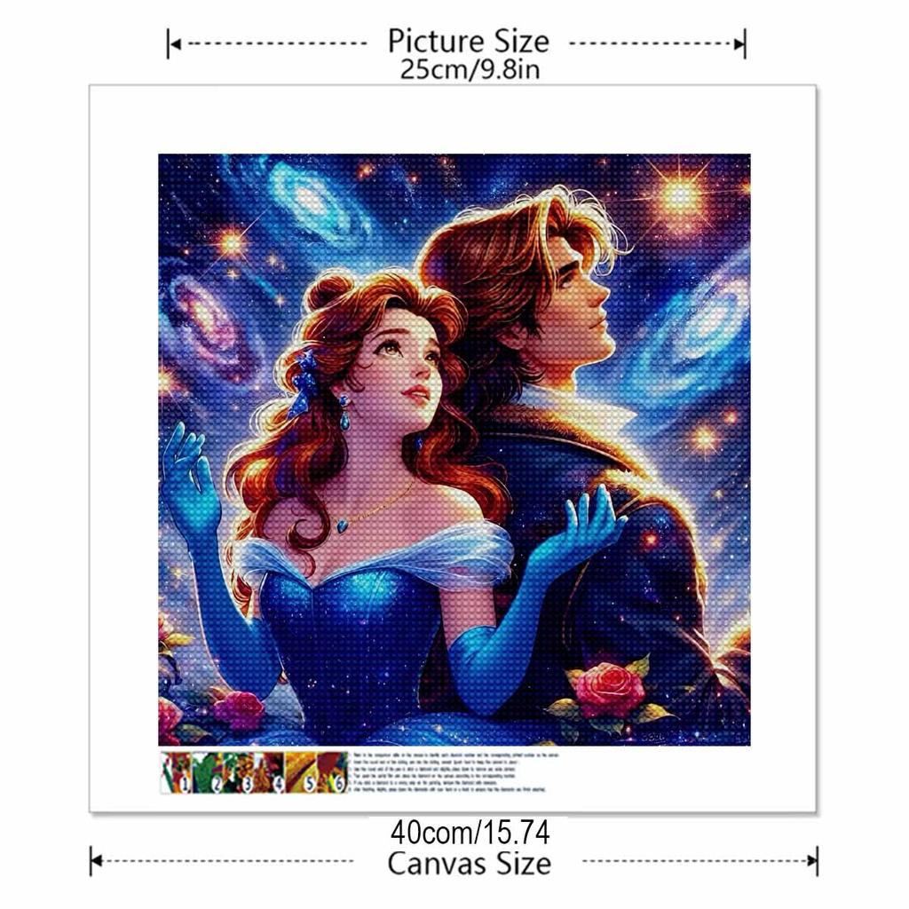 Disney 5D Diamond Painting Princess and Prince Cross Stitch Mosaic Kit Home Decor Wall Sticker DIY Handmade Gift