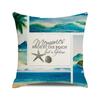 Seascape Theme Decorative Pillow Case Letter Beach Ocean Animals and Plants Home Hotel Living Room Sofa Cushion Cover