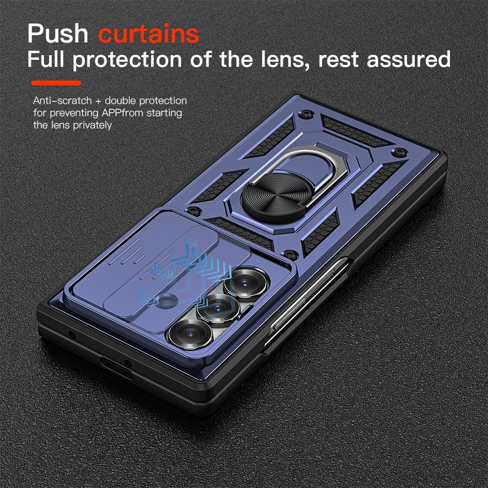 KEYSION Shockproof Case for Samsung Z Fold 7 6 5 Slide Camera Protection Ring Stand Phone Back Cover for Galaxy Z Fold 5 6 7 5G