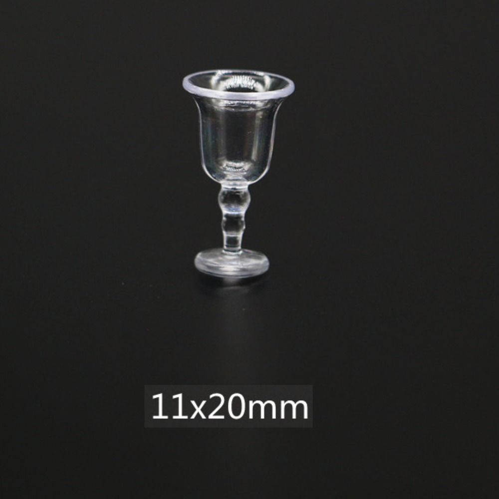 10Pcs/Set Red Wine Glass Dollhouse Wine Glass Dollhouse Miniature Glass Cup  Scene Ornament
