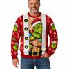 Men's Christmas Sweater Neck Knit Print Pullover for Fall and Winter