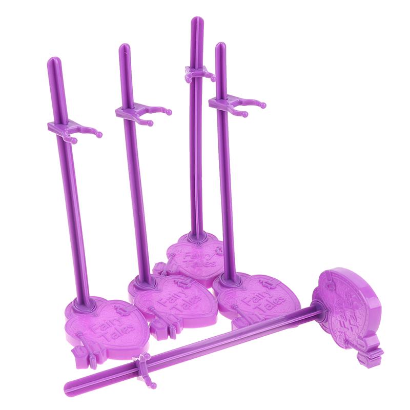 5Pcs Waist Doll Stand Display Holder Model Purple Support Toy Model Accessories