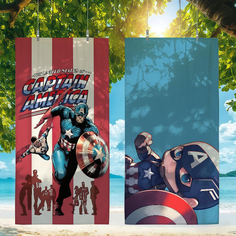 MV Superheroes C-Captain A-America Towel Quick Drying Beach Towels Are Suitable For Swimming Pools Camping Yoga And The Gym