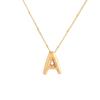 Stainless Steel 18K Gold Plated Alphabet Pendant Necklace