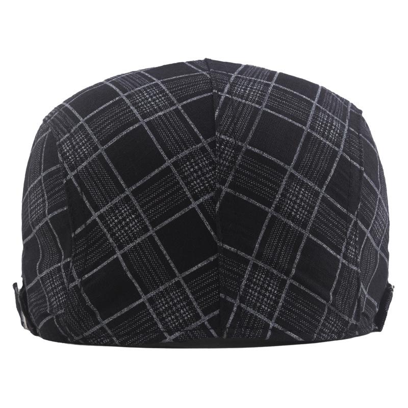Spring New Pure Cotton Square Color Plaid Cap, Men's Fashion Sunscreen Beret, Women's Personality Leisure