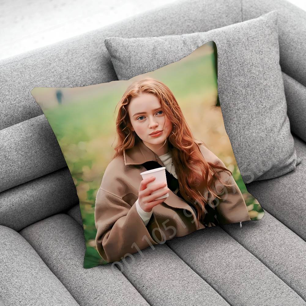 American Actress S-Sadie Sink Throw Pillow Case For 45*45cm 40cm 30cm 50cm 55cm Square Home Pillowcase Case