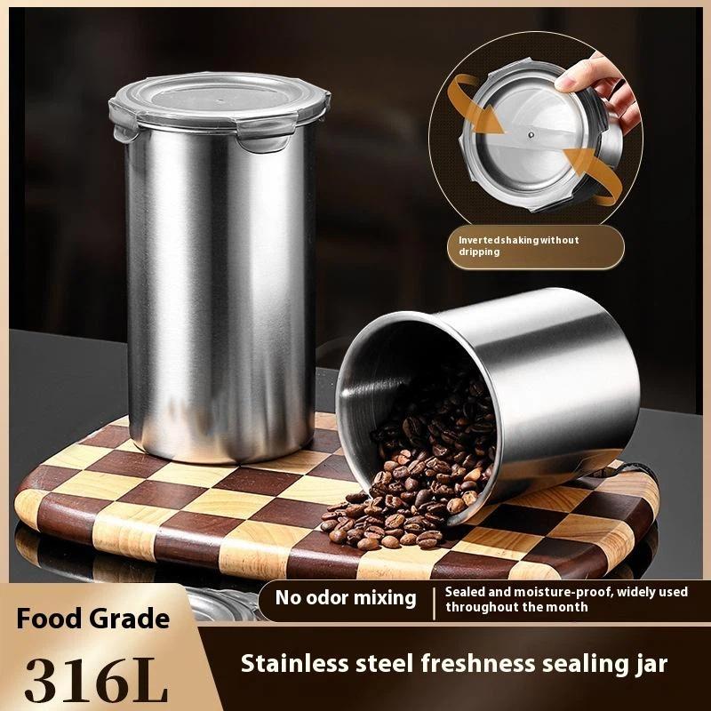 Edelstahl Lebensmittelaufbewahrungsbehälter mit Deckel & Verriegelungsklemme 500/900/1400ml Küchen-Dichtungsbehälter Vorratsglas Organizer