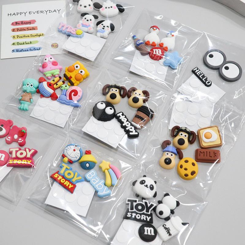 3D Cartoon Water Cup Sticker: Soft Glue Decoration, Mixed Style DIY, No-Trace Adhesive, Cute Phone Case, Refrigerator Magnet