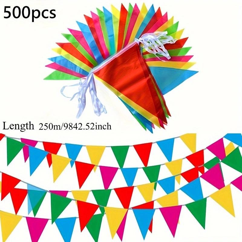 500/300/100Pcs Flags Colorful Pennant Banner Flags Triangle Flags, Garland for Theme Birthday Party, Outdoor Event Anniversaries