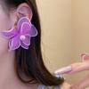 Big Floral Iron Mesh Flower Earrings Pearl Ladies Stud Earrings Women Floral Ear Studs  Daily Wear