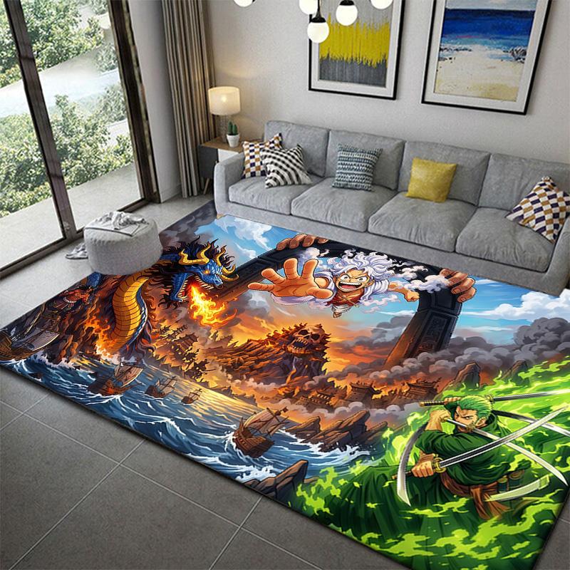 One Piece Logo Pattern Printed Carpet Soft Washable Rug for Home Bedroom Living Room Decor
