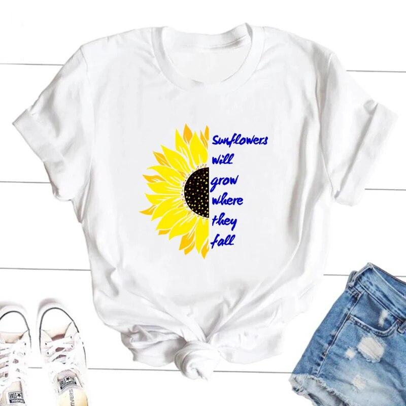 Ukraine Sunflower T-shirt Vintage Ukrainian Lovers Print Graphic T Shirts Women Short Sleeve Y2k Top Casual Tee Shirt Tops Unisex