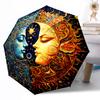 Moon and Sun Automatic Umbrella Folding Umbrella with 8 Ribs Weight for Women/Men Outdoor Accessory