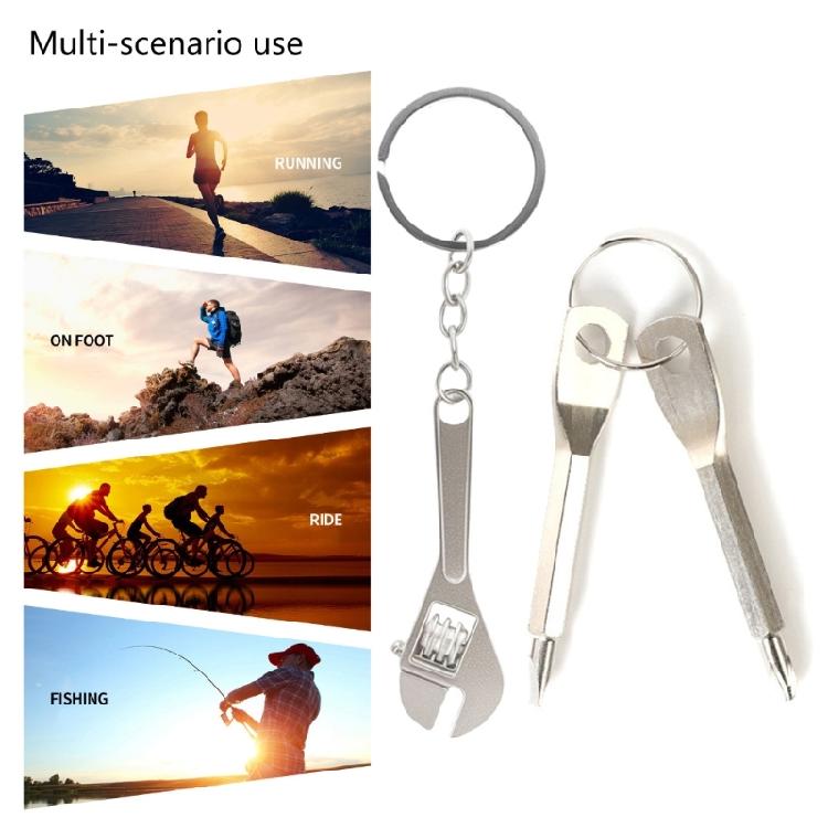 3Pcs Multifunctional Stainless Steel Car Keyring Outdoor Easily Slotted Screwdriver Function Keyring Metal Keychain