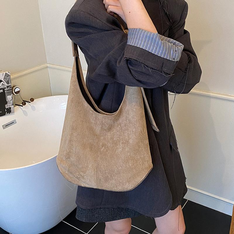 Women's High Capacity Pu Leather Shoulder Bag Winter New Fashion Retro Hobo Bag Luxury Brand Designer Handbags