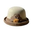 Winter hats for middle-aged and elderly women, new stylish and versatile warm woolen bucket hats with fleece lining for elderly ladies and mothers