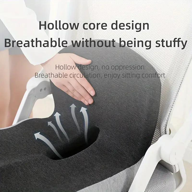 Ergonomic Office Chair Cushion with Backrest, Soft Washable Pad for Hip and Waist Relief, Supportive Seat Pillow