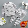 Baby Thermal Underwear Set: Plush, Thickened Pajamas for Boys & Girls