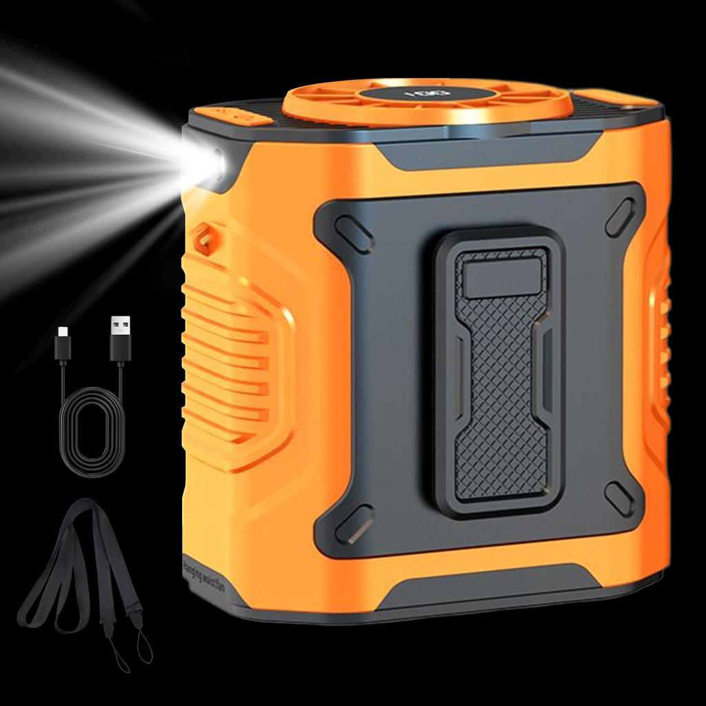 Outdoor waist hanging fan Clip On Rechargeable Fan Small Cooling fan Device Camping Waist Clip Fan with Flashlight 5000mAh